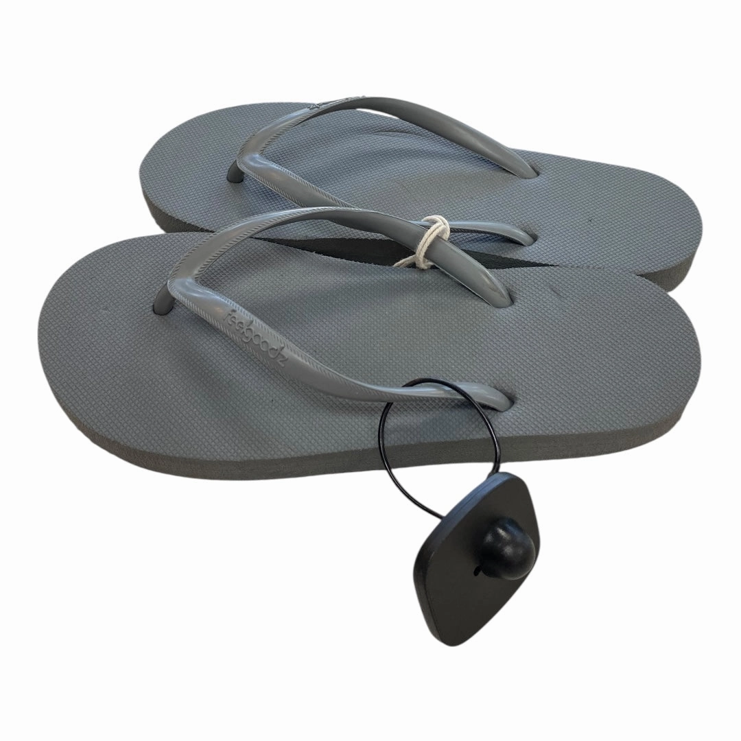 Flip Flops With Cloth Straps Sandals Flip Flops By Clothes Mentor In Grey, Size:6