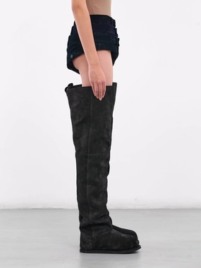 Chelsea Boots Sneaky Steve Heidi Thigh High Boots (HEIDI-CROSTA-BLACK-IORY)