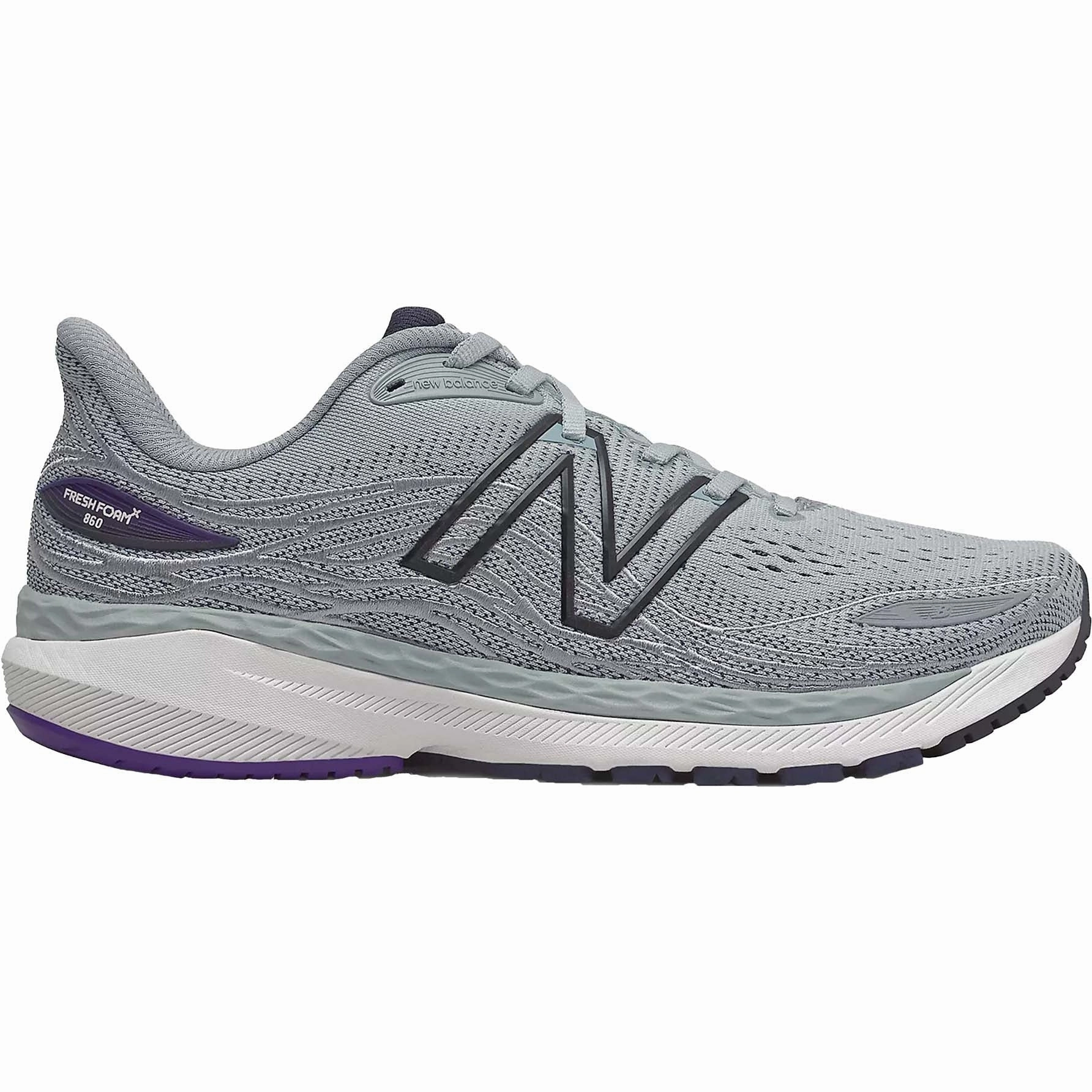 Men's New Balance Fresh Foam X 860v12, Light Aluminum/Deep Violet, 13 D Medium New Balance Mens Walking Shoes 928v3