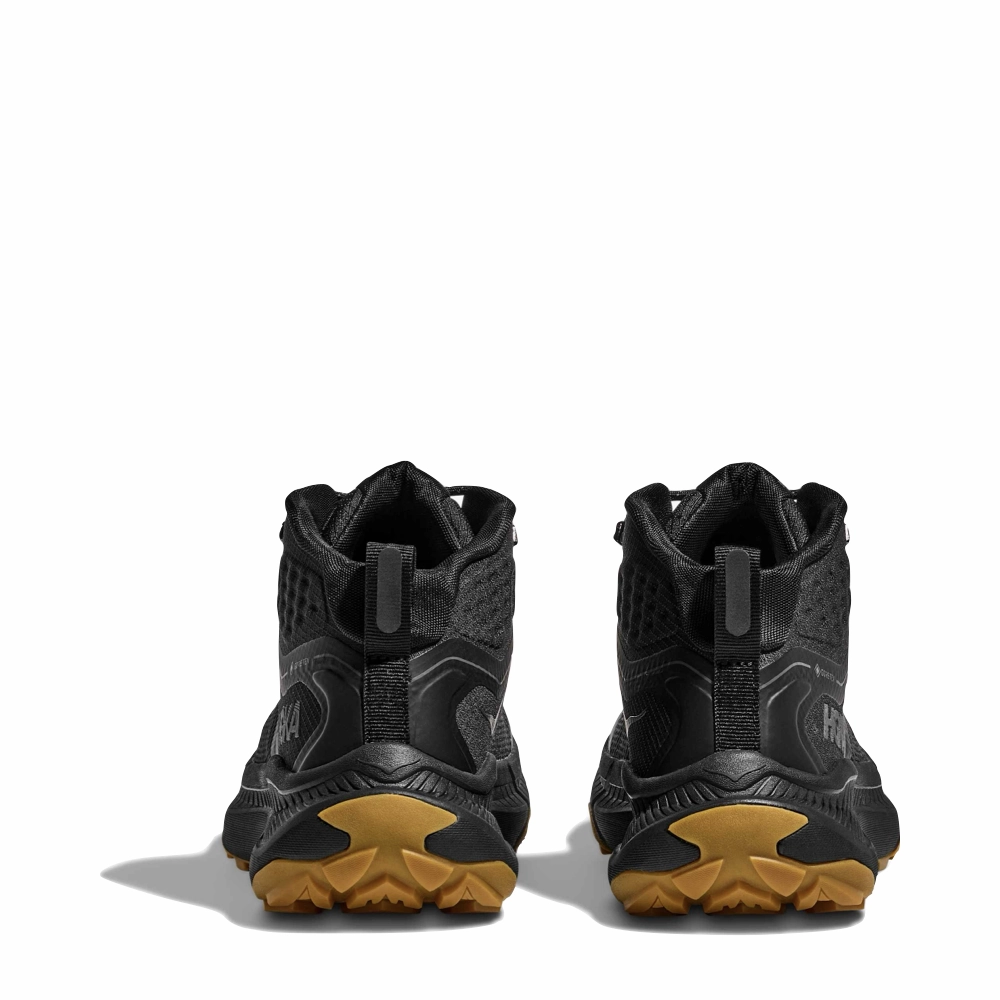 Hoka Women's Transport Hike GTX Mid Waterproof Boot in Black/Black Altra Wide Hiking Boots