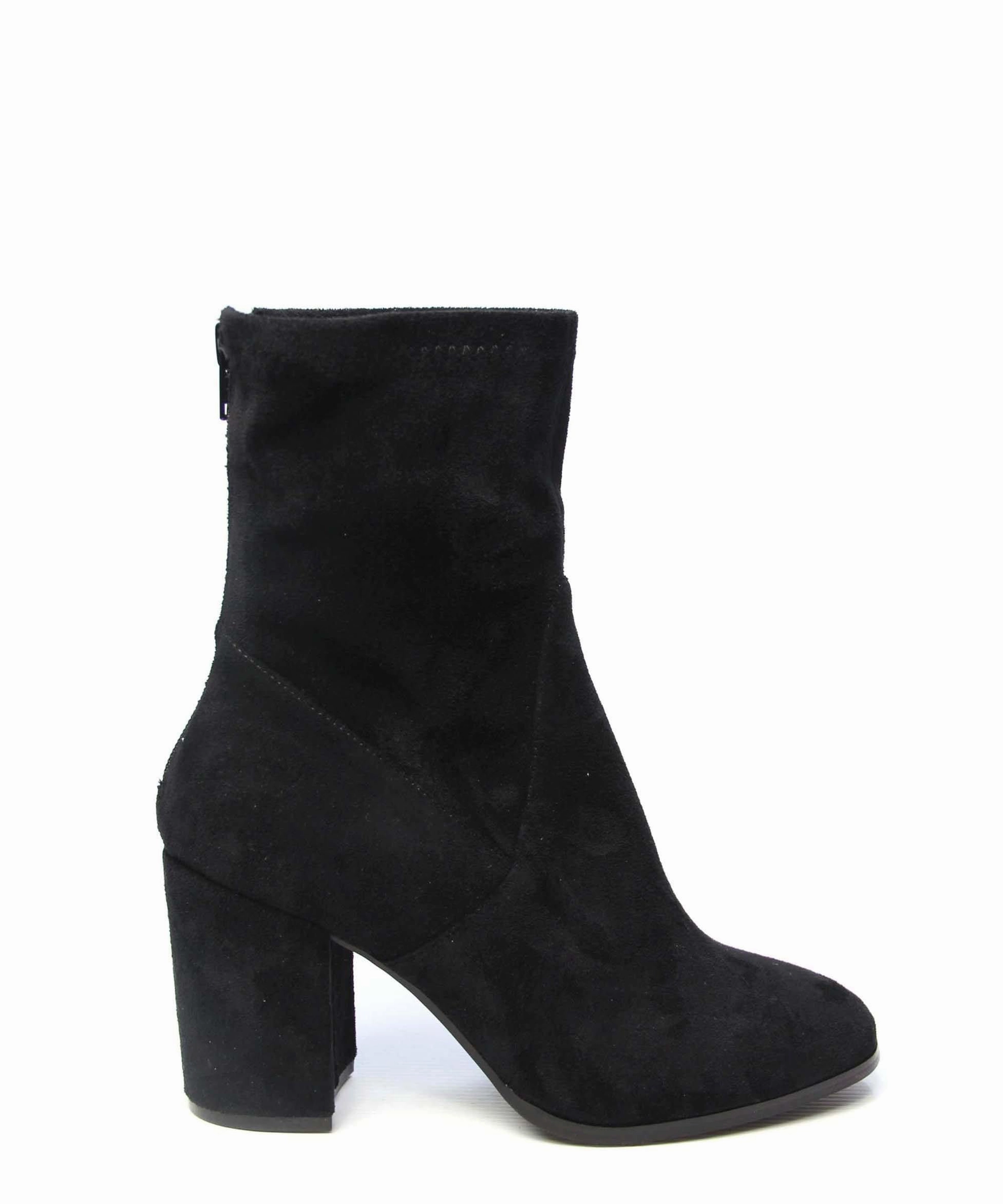 Low Heel Ankle Boots Sale Hoxton Black Faux Suede *FINAL SALE*