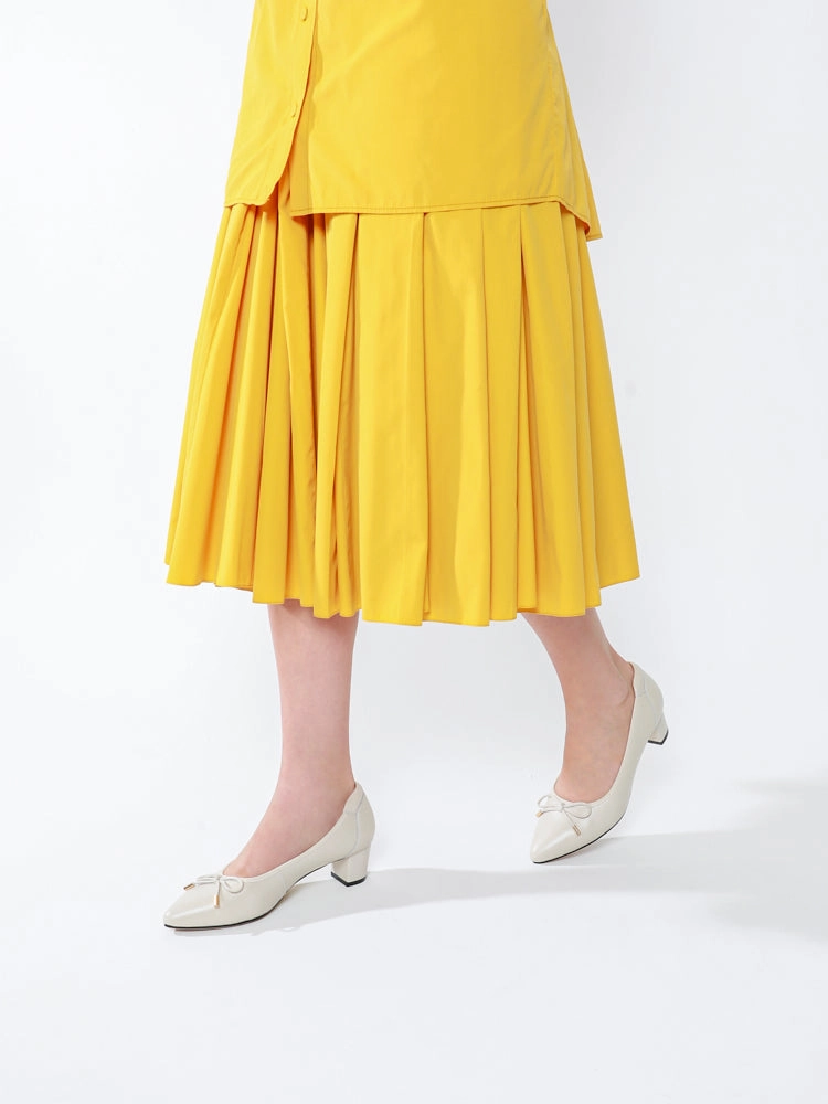 Una Ribbon Low Block Heels Leather Block Heel Knee Boots