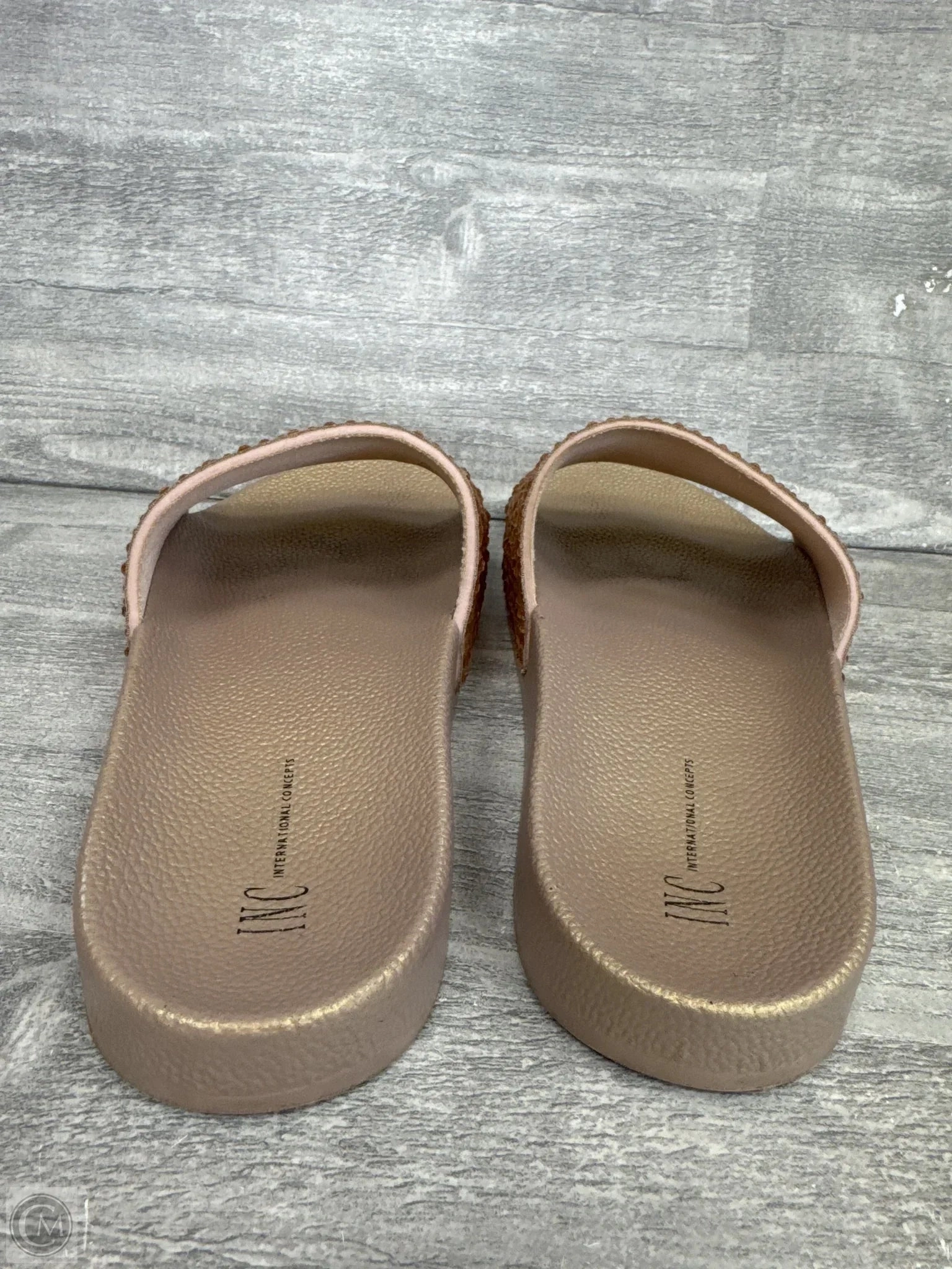 Sandals Flip Flops By Inc In Bronze, Size: 8 Western Flip Flops