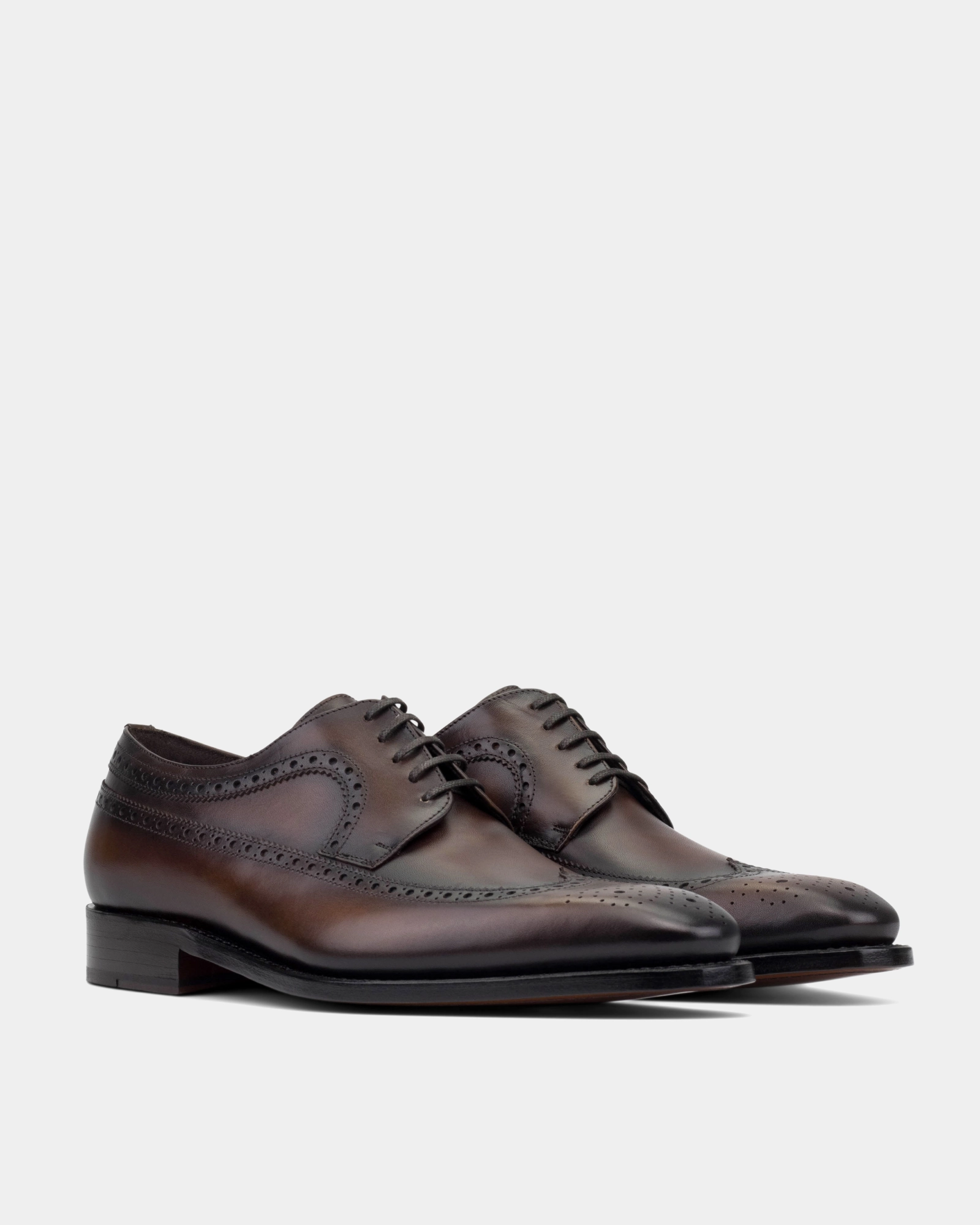Alex Brown Wingtip Derby with Half-Rubber Soles - 722 Fabric Lace Up Shoes