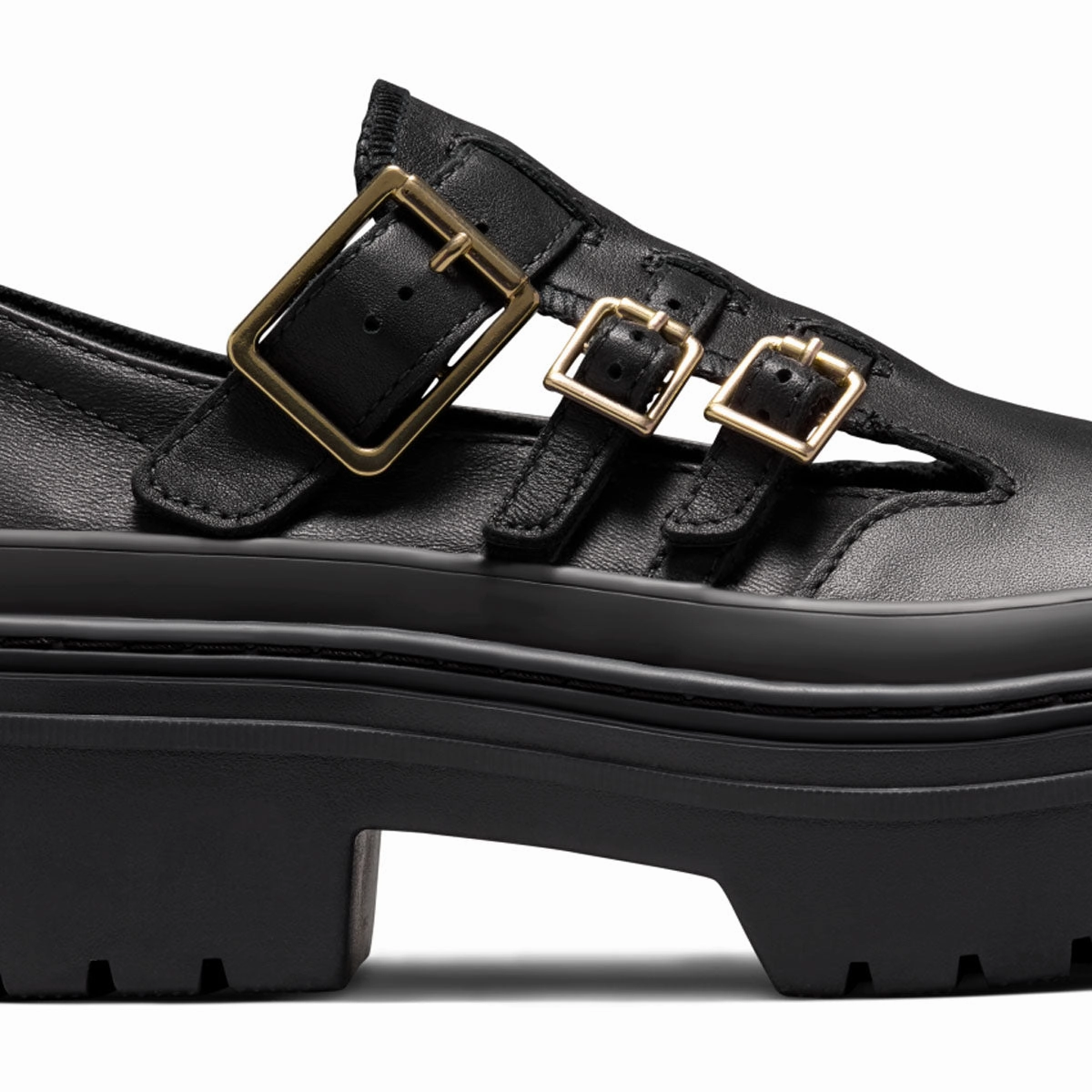 Chuck Taylor All Star Lugged Heel Mary Jane Platform 'Black Gold' Mary Jane Crochet Shoes