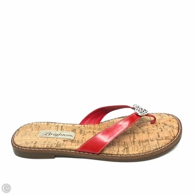 Sandals Flip Flops By Brighton In Red, Size: 8.5 Flip Flops With Imprints On Bottom