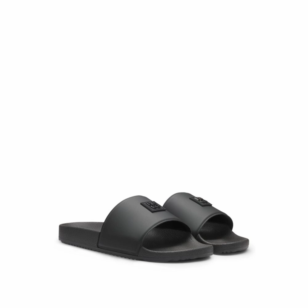 Italian-made slides with contrast-logo strap Sport Slide