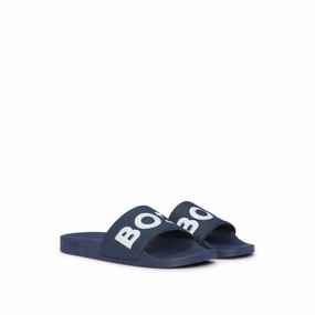 Italian-made slides with large logo detail Durable Slippers