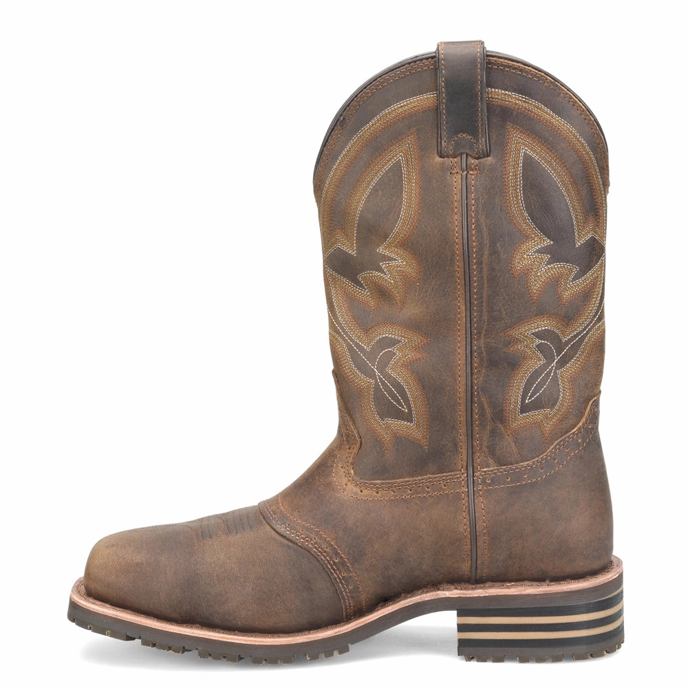 Jeyden 12 Inch Embroidered Waterproof Composite Toe Work Boots Pull Up Work Boots