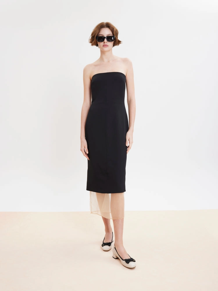 Pointe High Heels Aurea Two-Tone Bow Low Block Heels