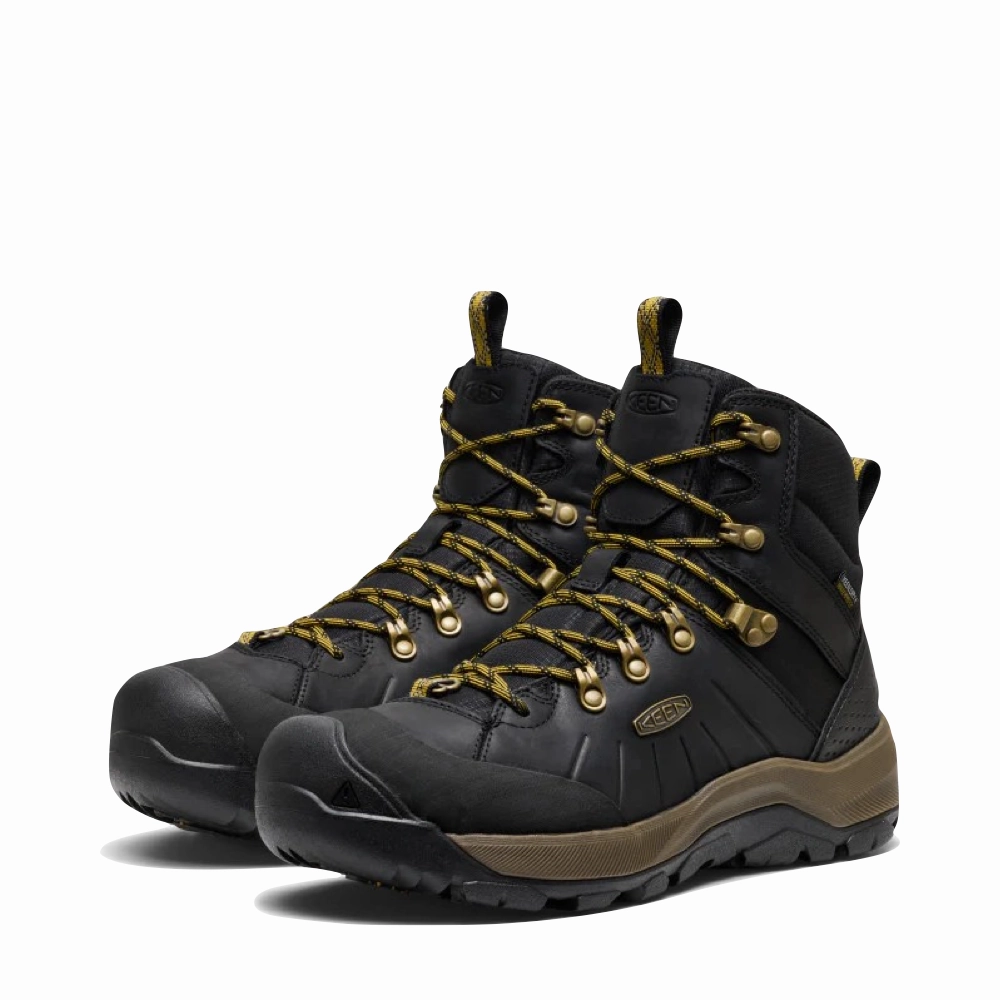 Size 6 Snow Boots KEEN Men's Revel IV Polar Waterproof Boot in Black/Lemon Curry