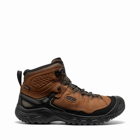 KEEN Men's Targhee IV Waterproof Hiking Boot in Bison/Black Tims Hiking Boots