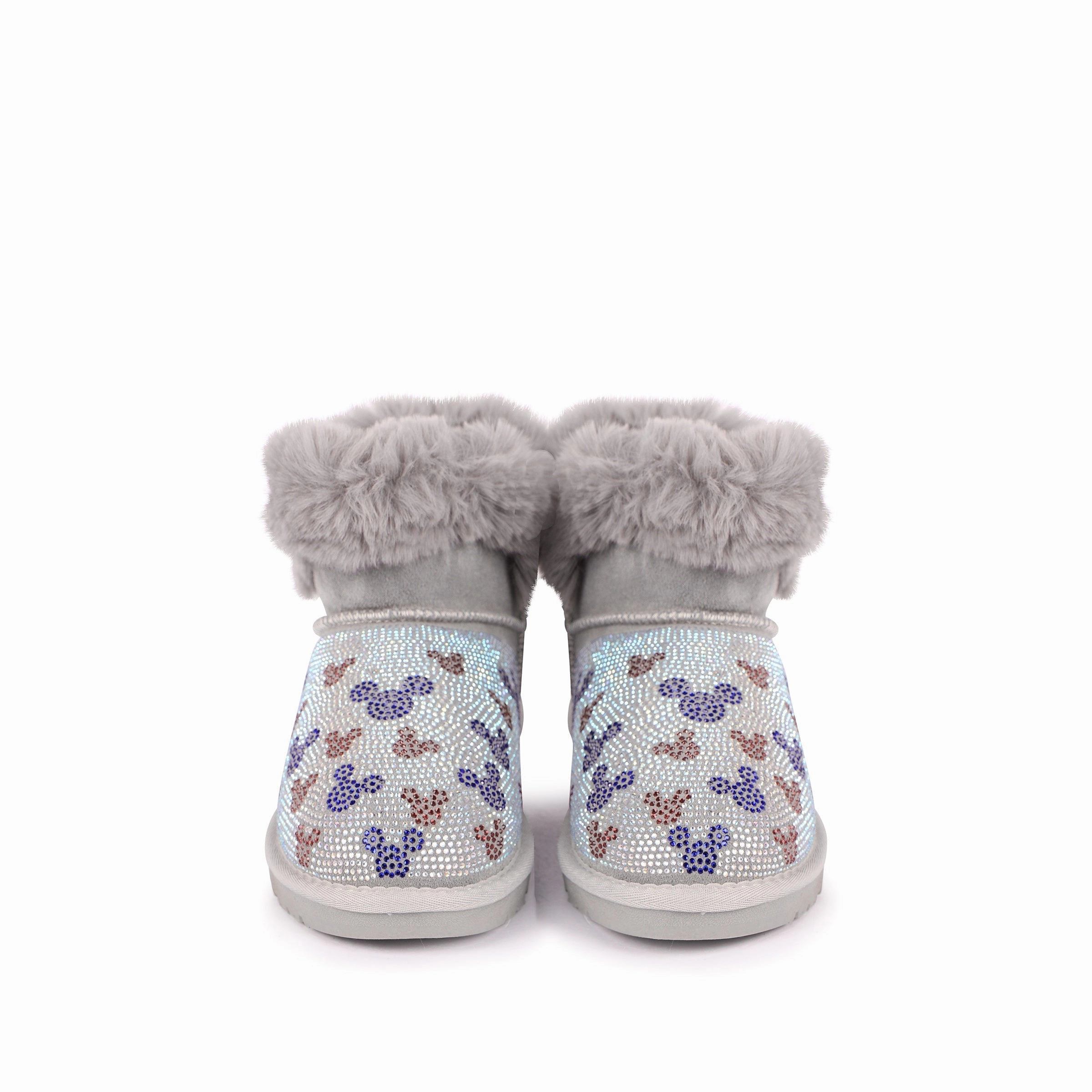 Doc Martens Airwair Boots Grey Microstud Mickey Winter Boots