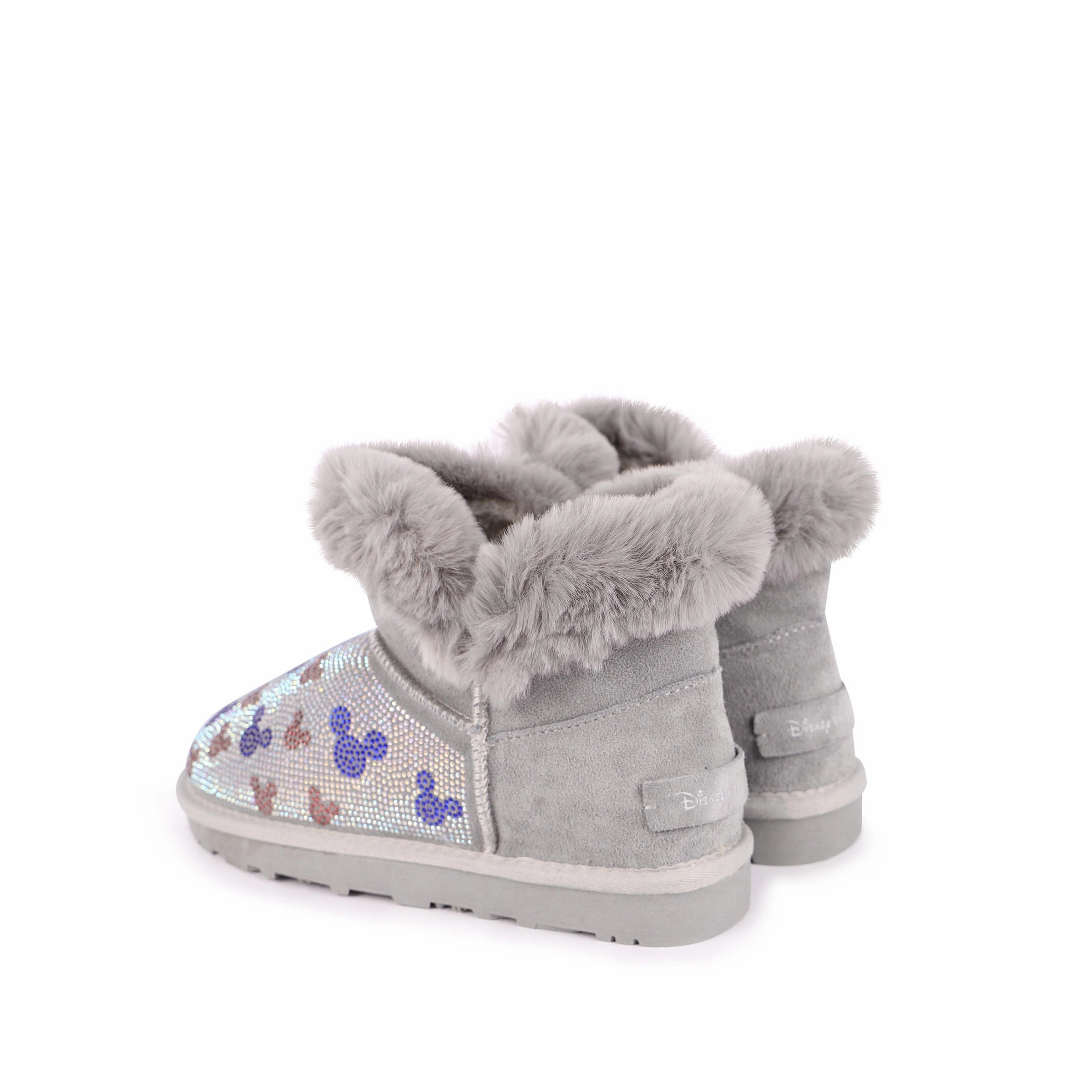 Grey Microstud Mickey Winter Boots Cowboy Roper Boots