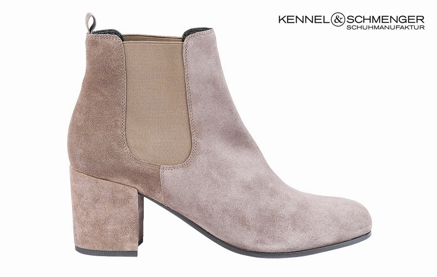 Metallic Heeled Ankle Boots Ken Rubber Taupe