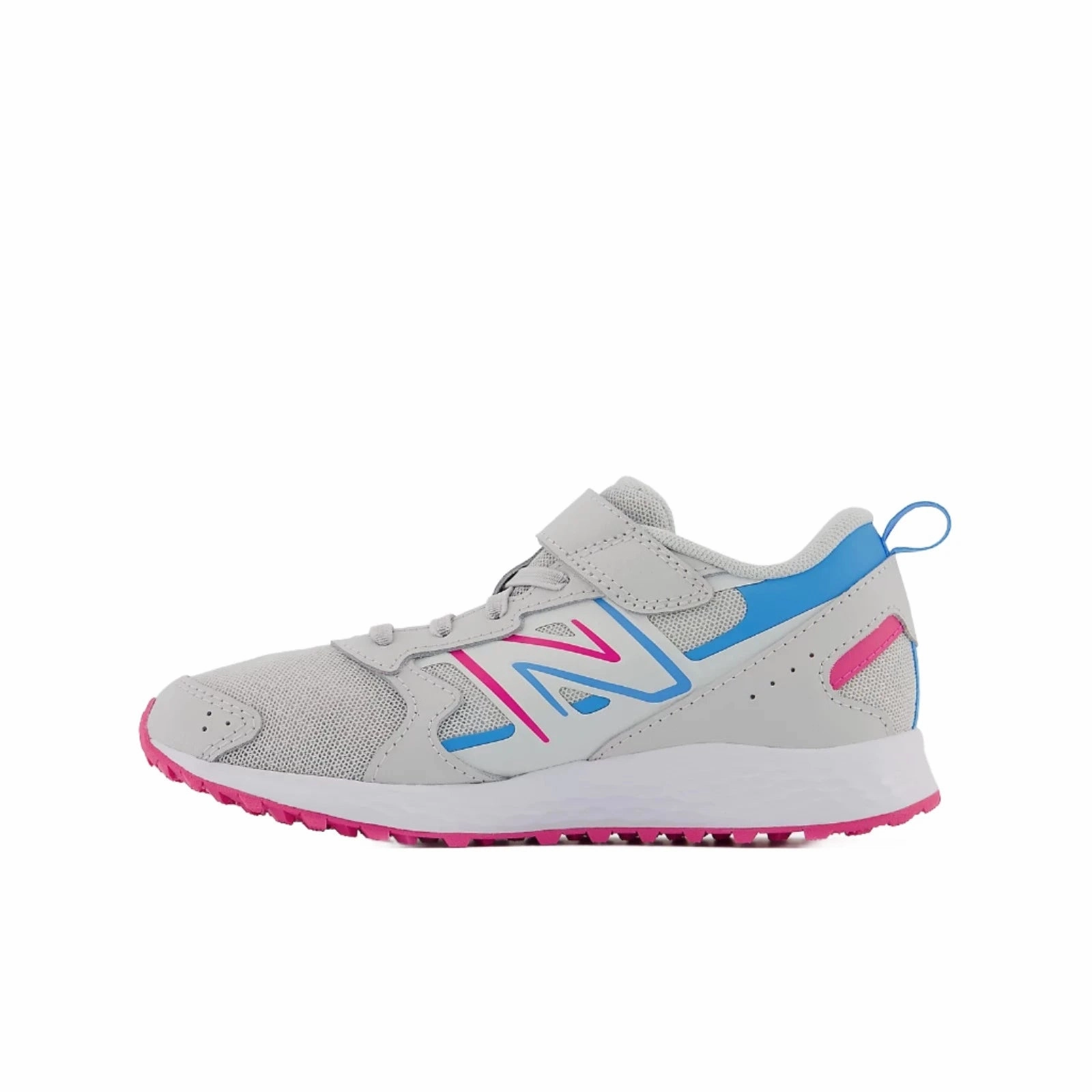 Lite Racer Running Shoe Kid's Fresh Foam 650v1 Bungee Lace w/ Top Strap Summer Fog/Hi-Pink (10.5C-3Y)