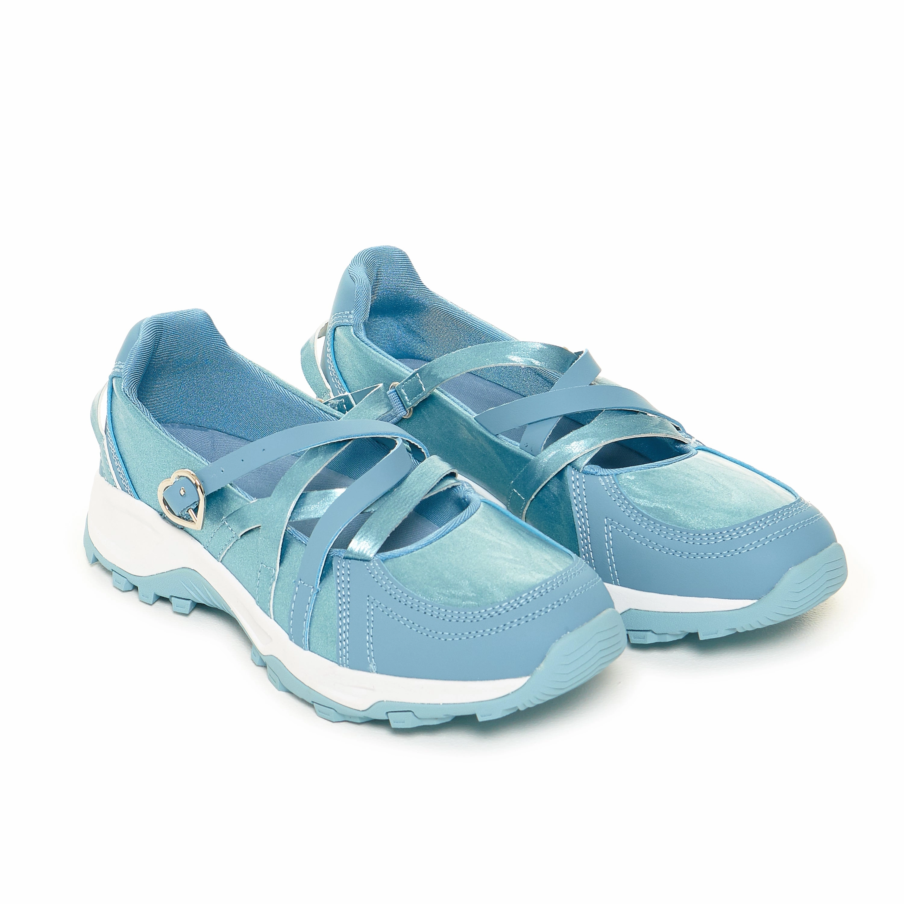 Soft Suede Mary Jane Swing Dance Shoes Kyubi Shimmering Ballet Mary Janes - Blue