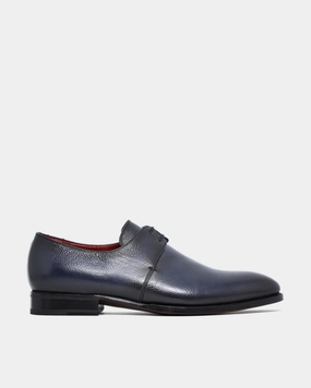 Heel Lace Up Shoes Outlet - Noah - Midnight Blue Pebble Grain - Chelsea
