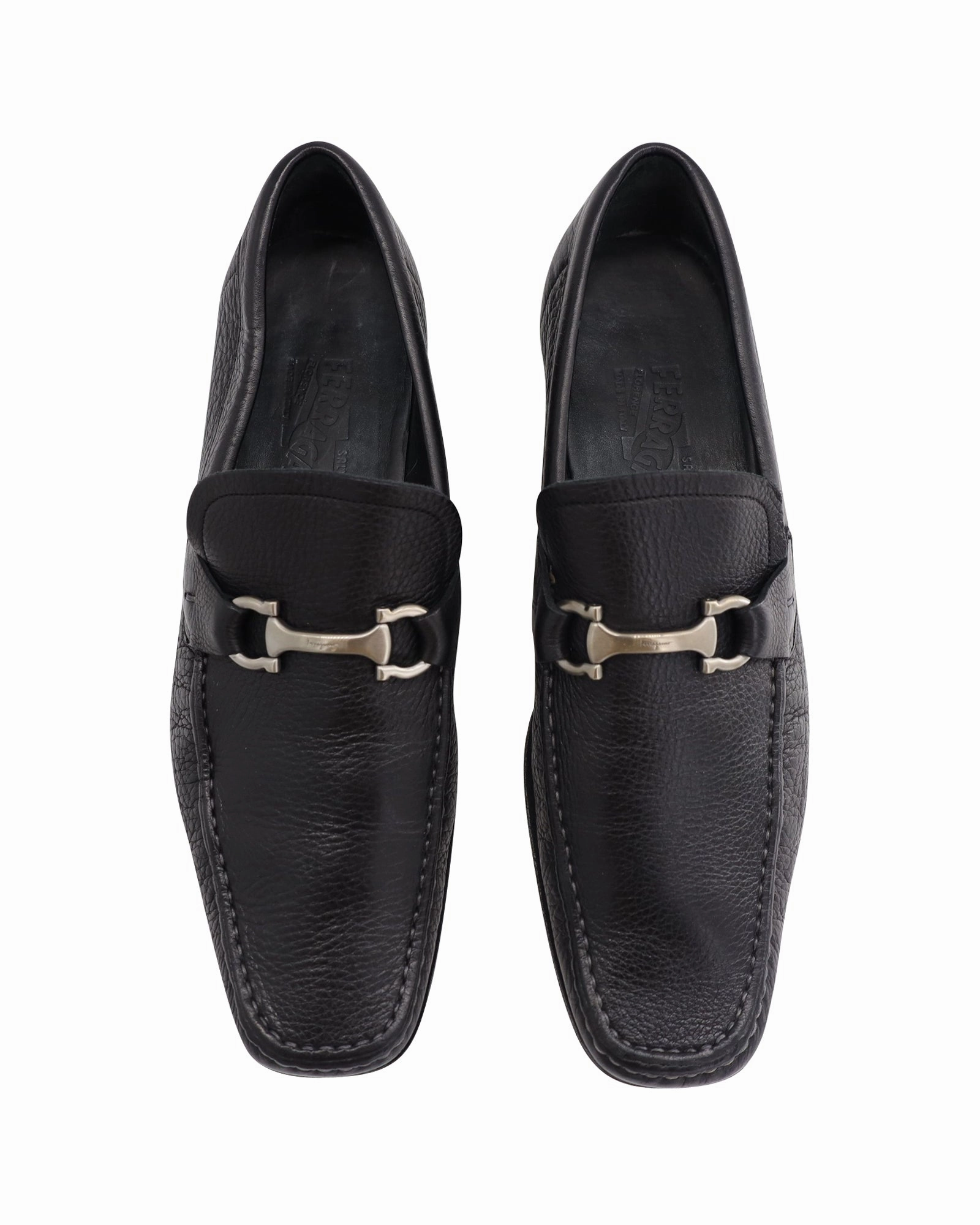 Loafers Street Salvatore Ferragamo Buckle Loafers in Black Leather