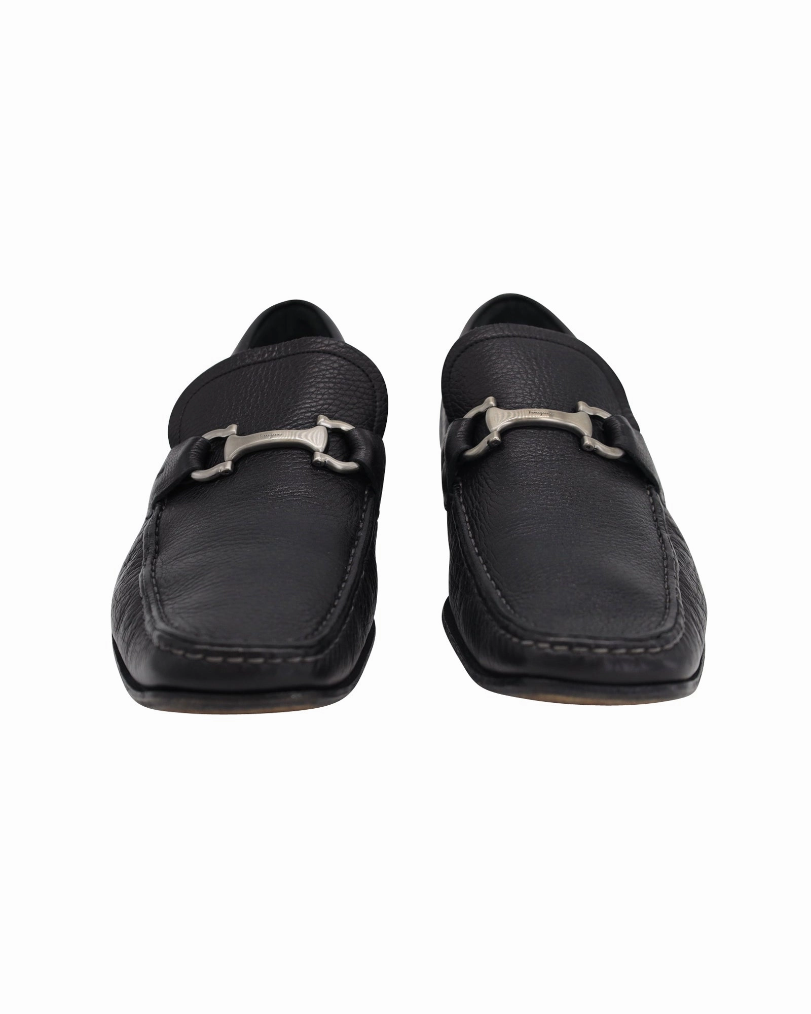 Salvatore Ferragamo Buckle Loafers in Black Leather New Republic Loafers