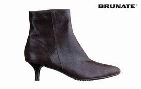 Br Storm Brown Low Heeled Lug Sole Ankle Boots