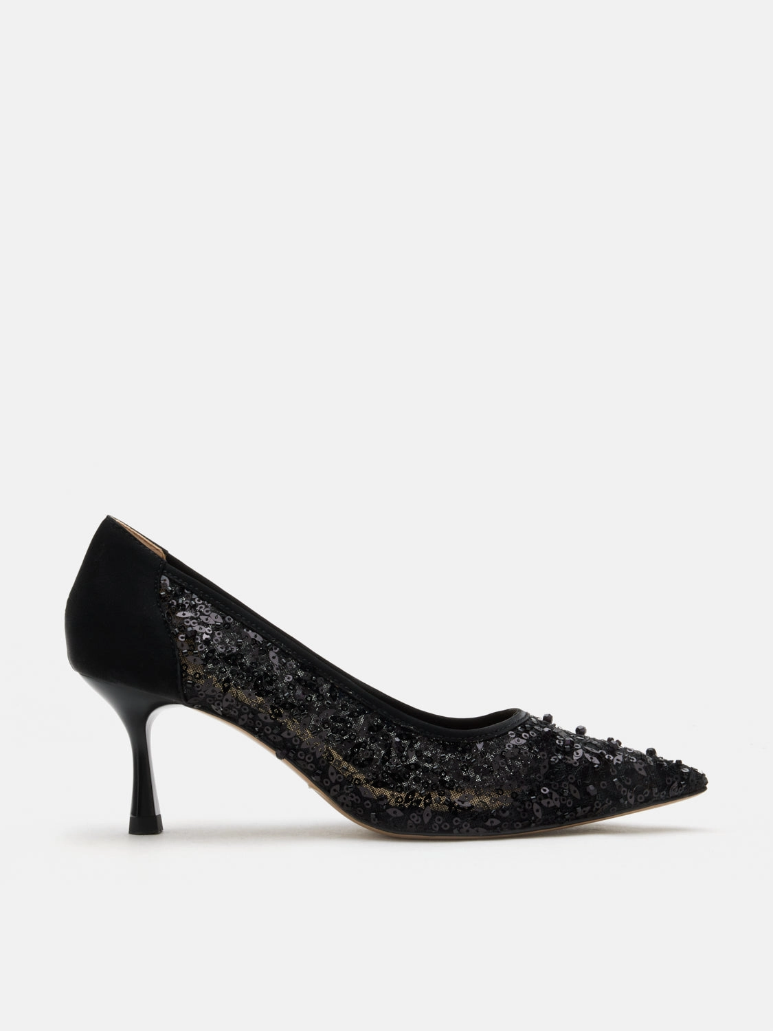 Raena Sequined Mesh Heels Avoid High Heels