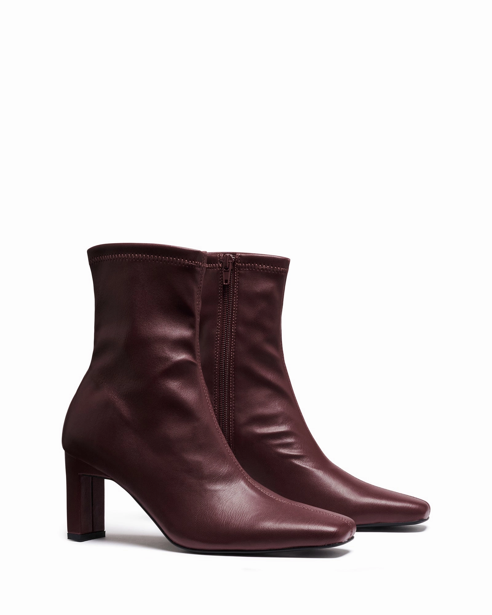 Suedette Block Heel Ankle Boots Bette Ankle Boot Bordeaux Smooth