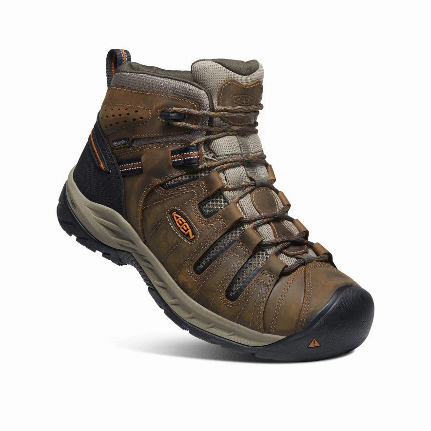 Work Boots Good For Plantar Fasciitis FLINT II MID MENS WATERPROOF  SOFT TOE - BLACK OLIVE / BRINDLE