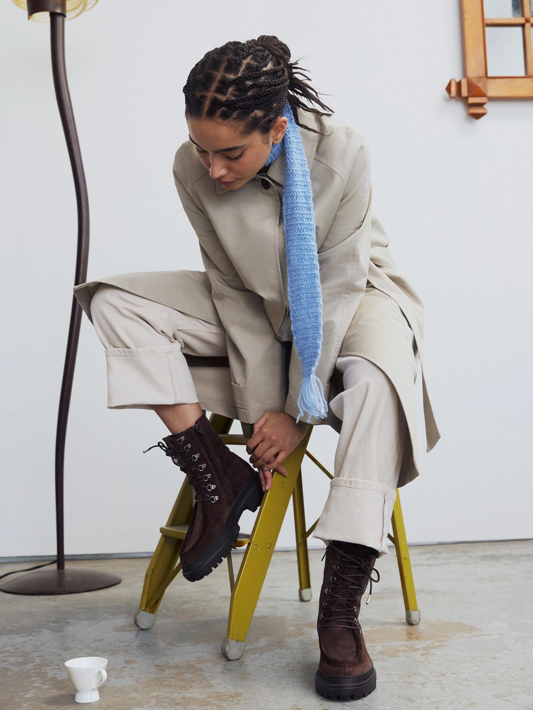 Work Boots For Men Lorena Brown Suede Unlined Boot