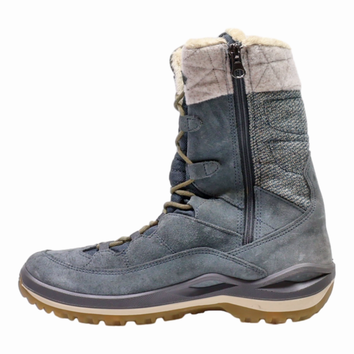 Snow Boot Ice Cleats LOWA Snow Boots Grey Synthetic Womens UK 5