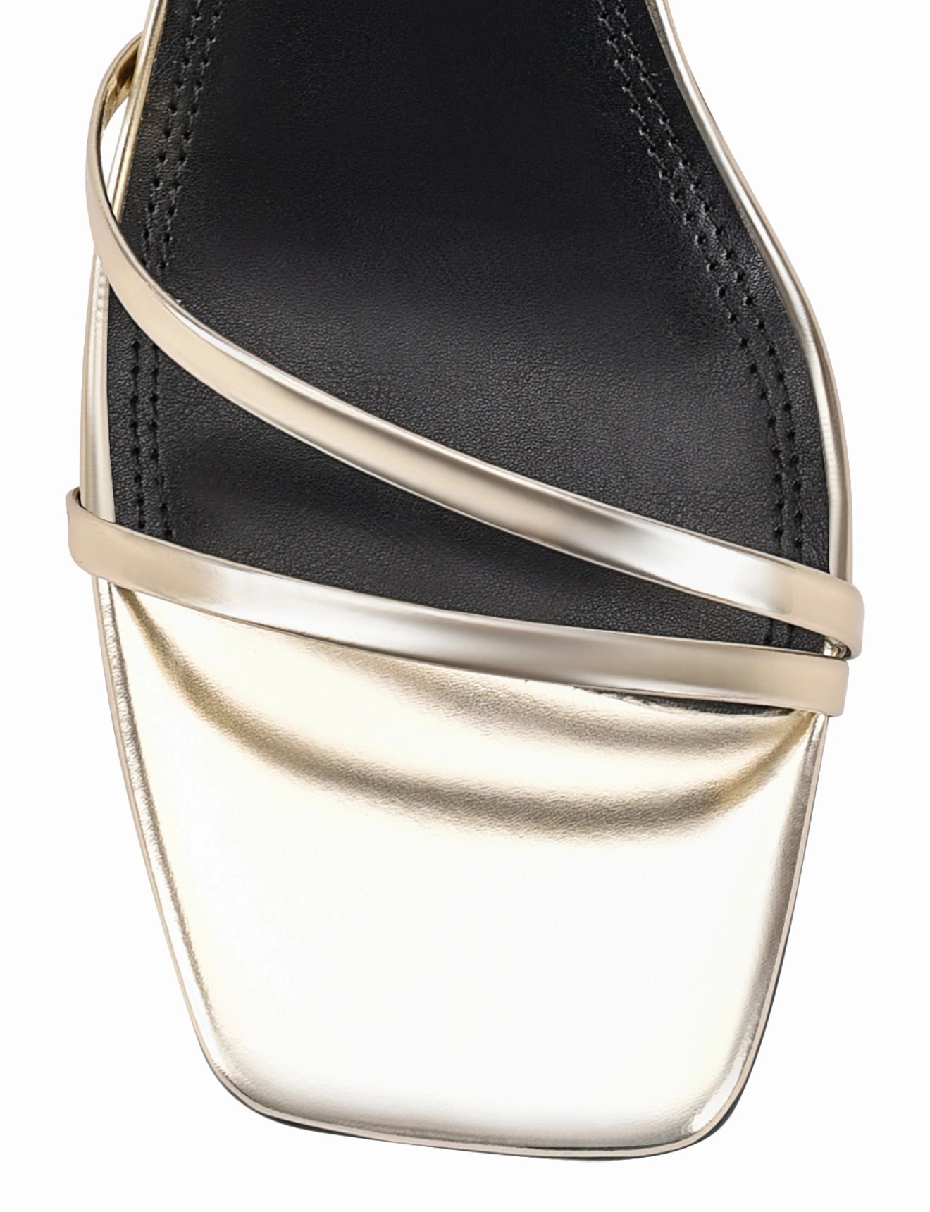 Starling Strappy Block Heels - Gold Mirror Metallic Leather High Heel Fuck