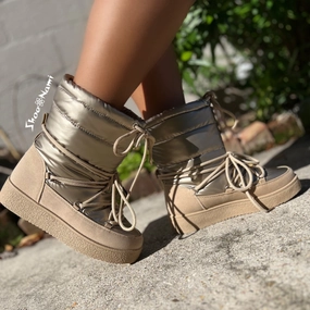 MARGOT-22 Gold Snow Boots Clearance Sale