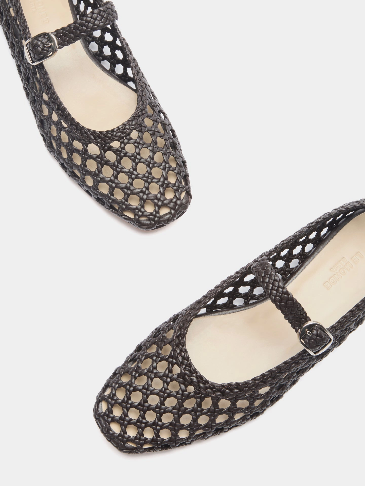 Mary Jane T-strap Shoes Mary Jane / Chocolate Woven Leather