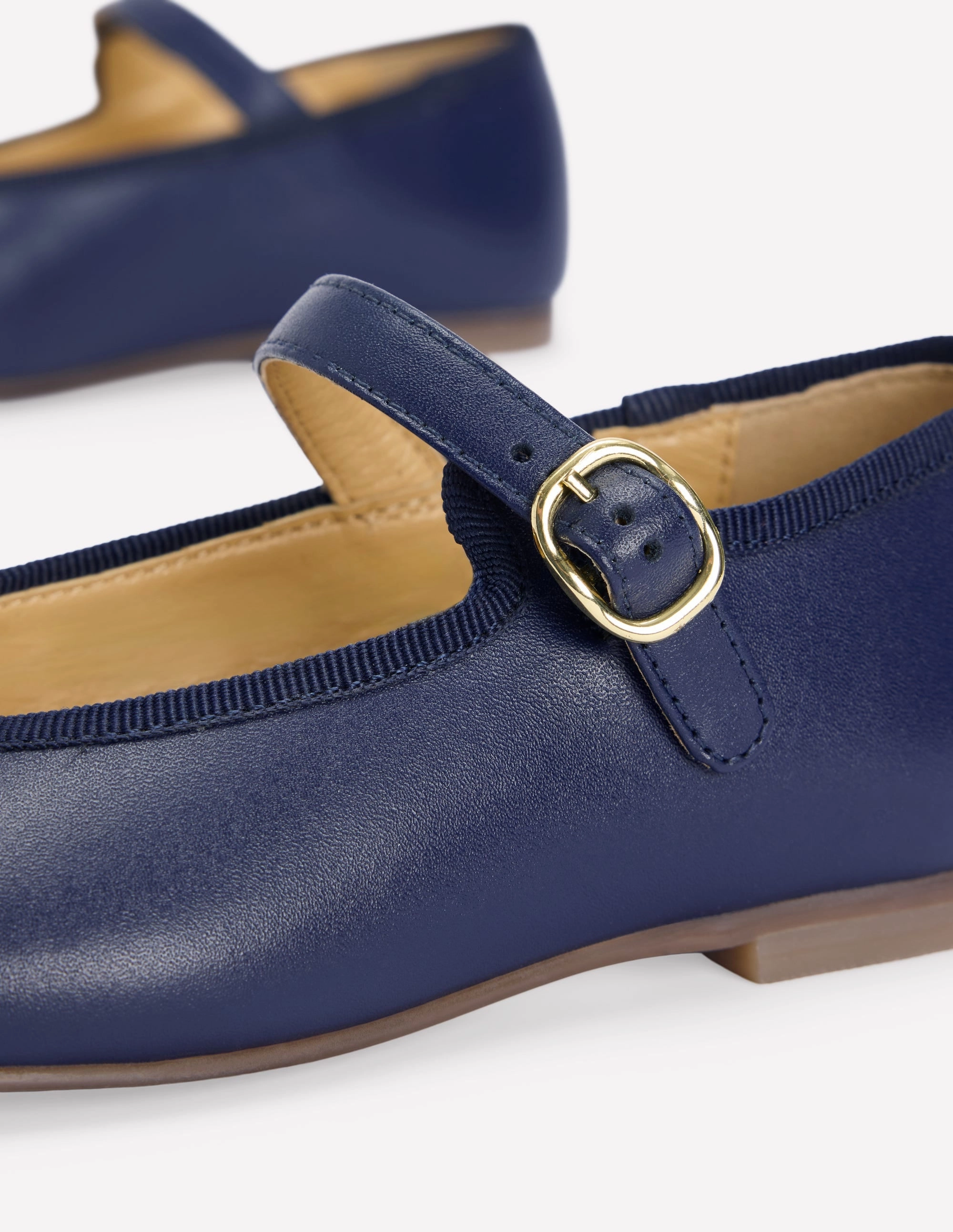 Mary Jane Shoes-Navy Low Heel Mary Jane Shoes On Sale