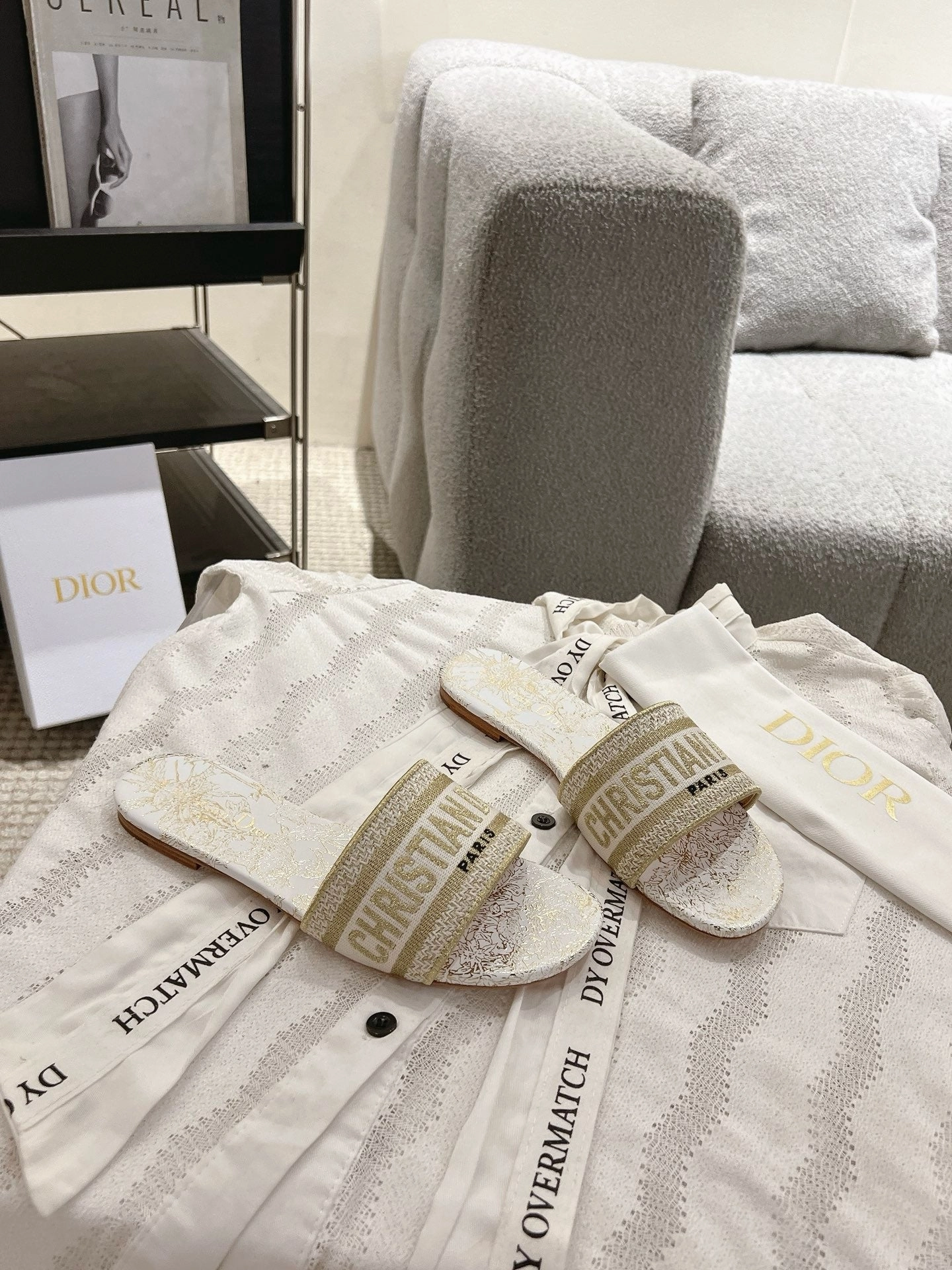 SE1656 Dior Dway Slide / Size5-12 Sparkly Flat Wedding Shoes