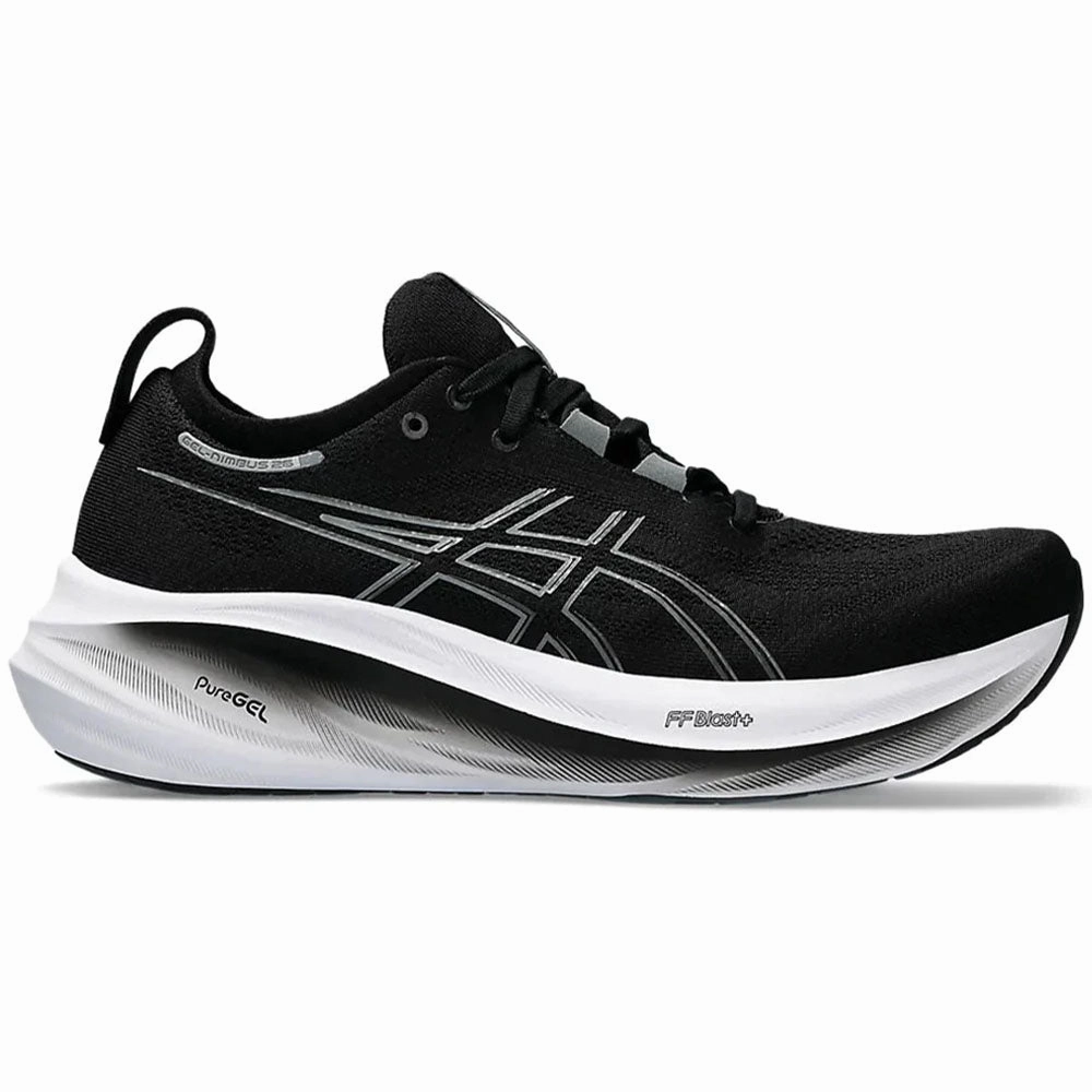 Men's Asics Gel-Nimbus 26, Black/Graphite Grey, 11.5 2E Wide Lifestyle Shoes Asics