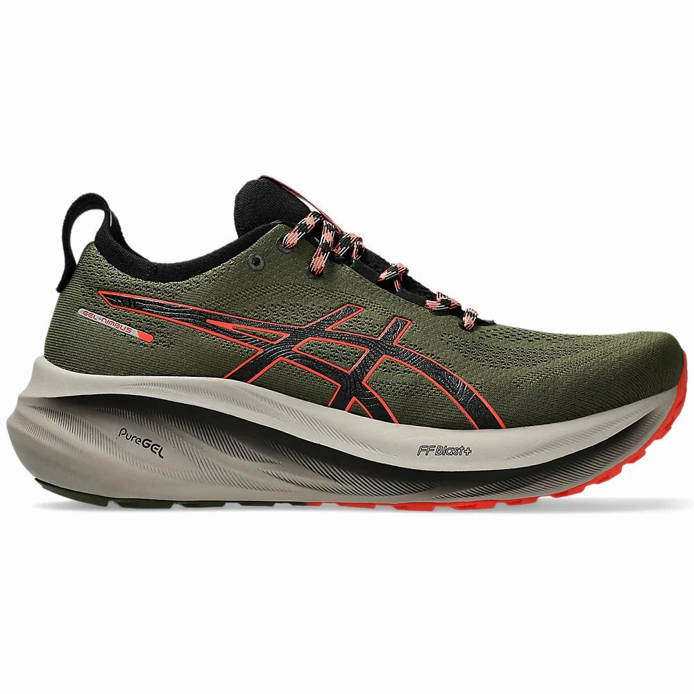 Asics Running Shoes Size 8.5 Men's Asics Gel-Nimbus 26 TR, Nature Bathing/Red Snapper, 11.5 D Medium