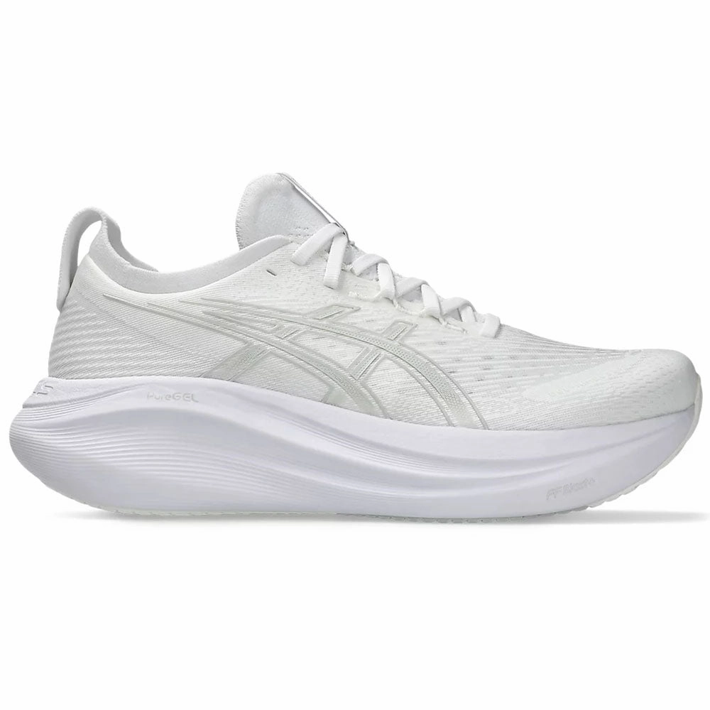 Men's Asics Gel-Nimbus 27, White/Glacier Grey, 14 D Medium Asics Speva Shoes