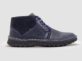 Men's Frosty Insulated Zip-Up Leather Boots - Navy Top Rated Boots