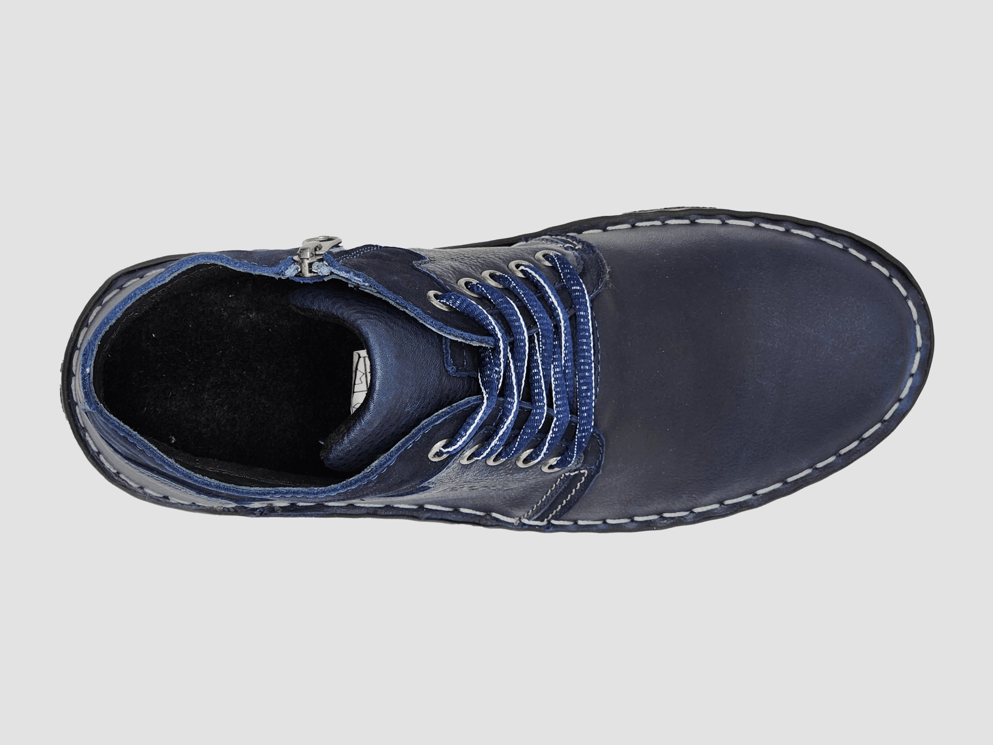 Men's Frosty Insulated Zip-Up Leather Boots - Navy Mud Dog Boots