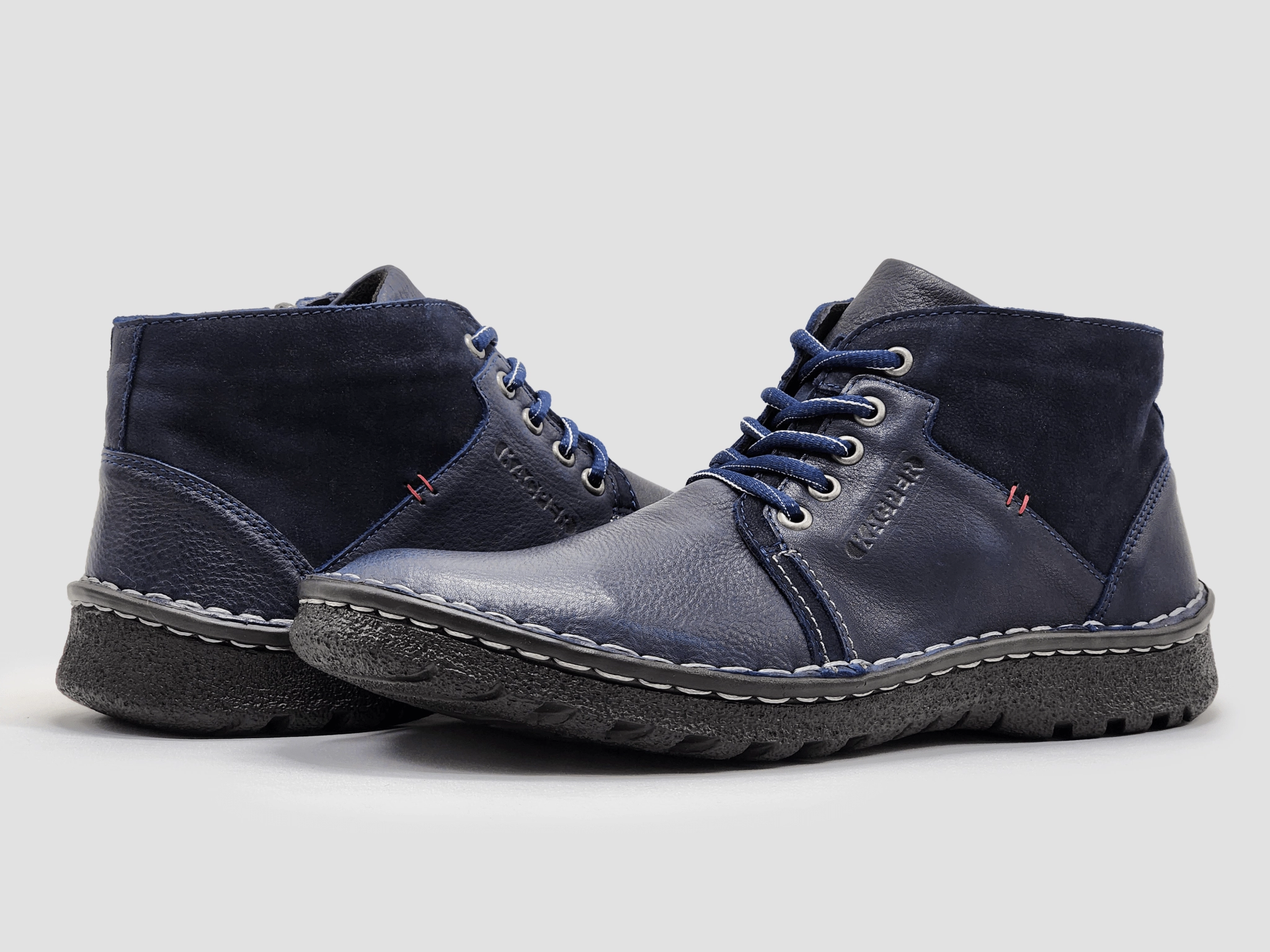 Men's Frosty Insulated Zip-Up Leather Boots - Navy Puss N Boots Movie