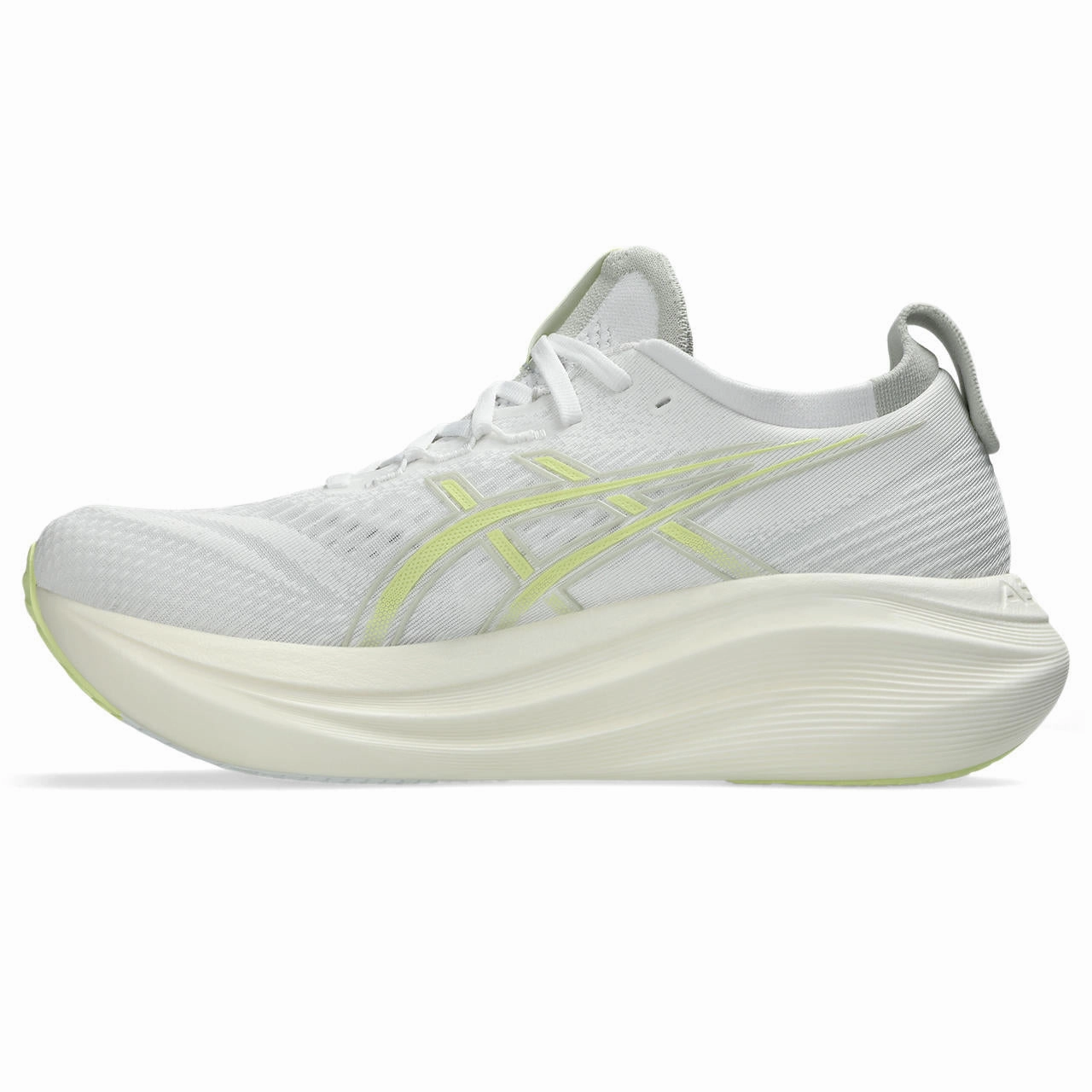 High Arch Shoes Asics Men's Gel-Nimbus 27 Running Shoes White / Huddle Yellow