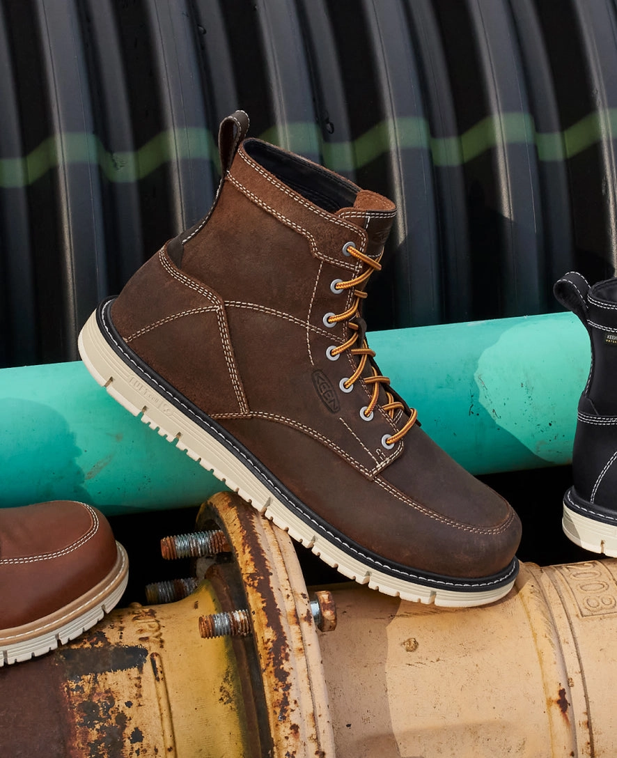 Best Way To Waterproof Work Boots Men's San Jose 6" Boot (Soft Toe)  |  Coffee Bean/Star White