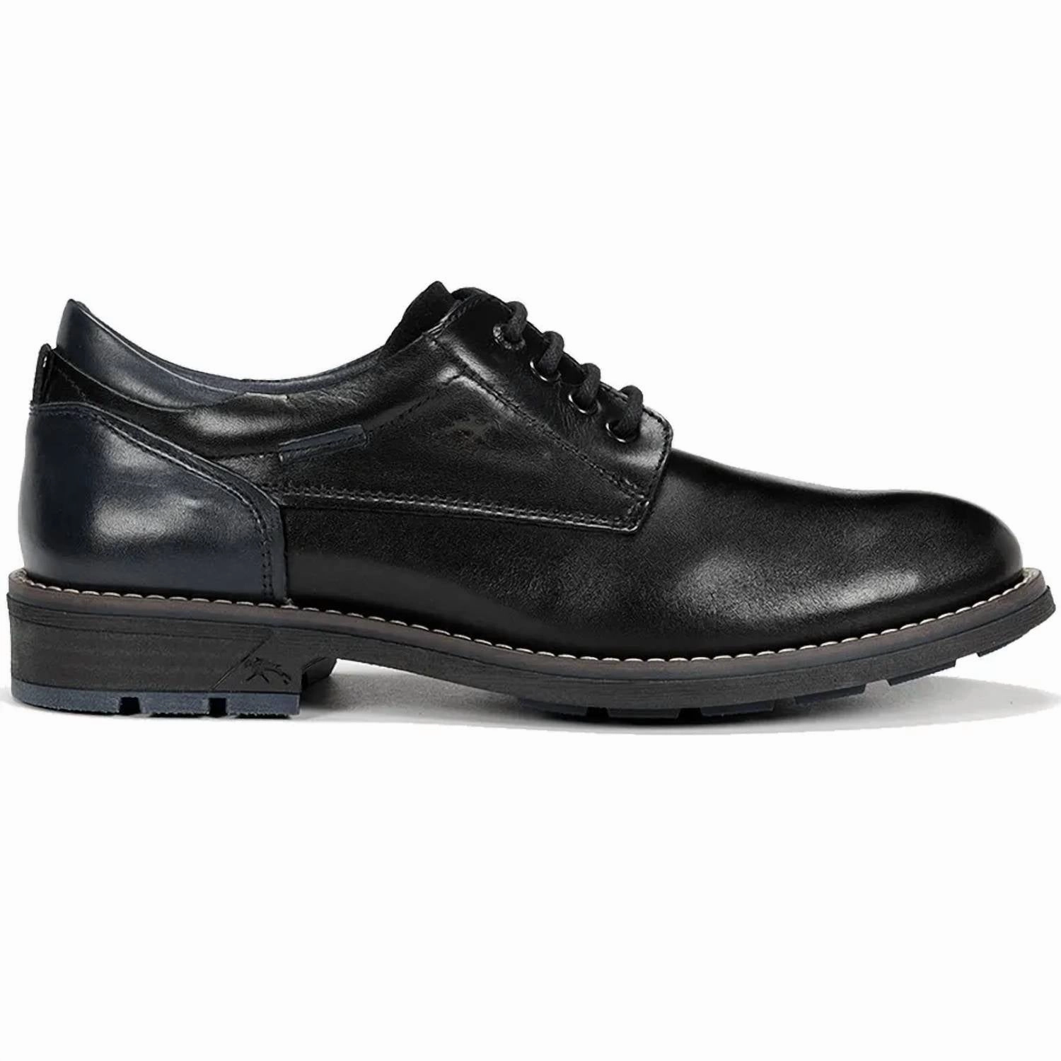 Men's Terry Tie Derby Shoes In Black Lace-up Leather Dress Shoes