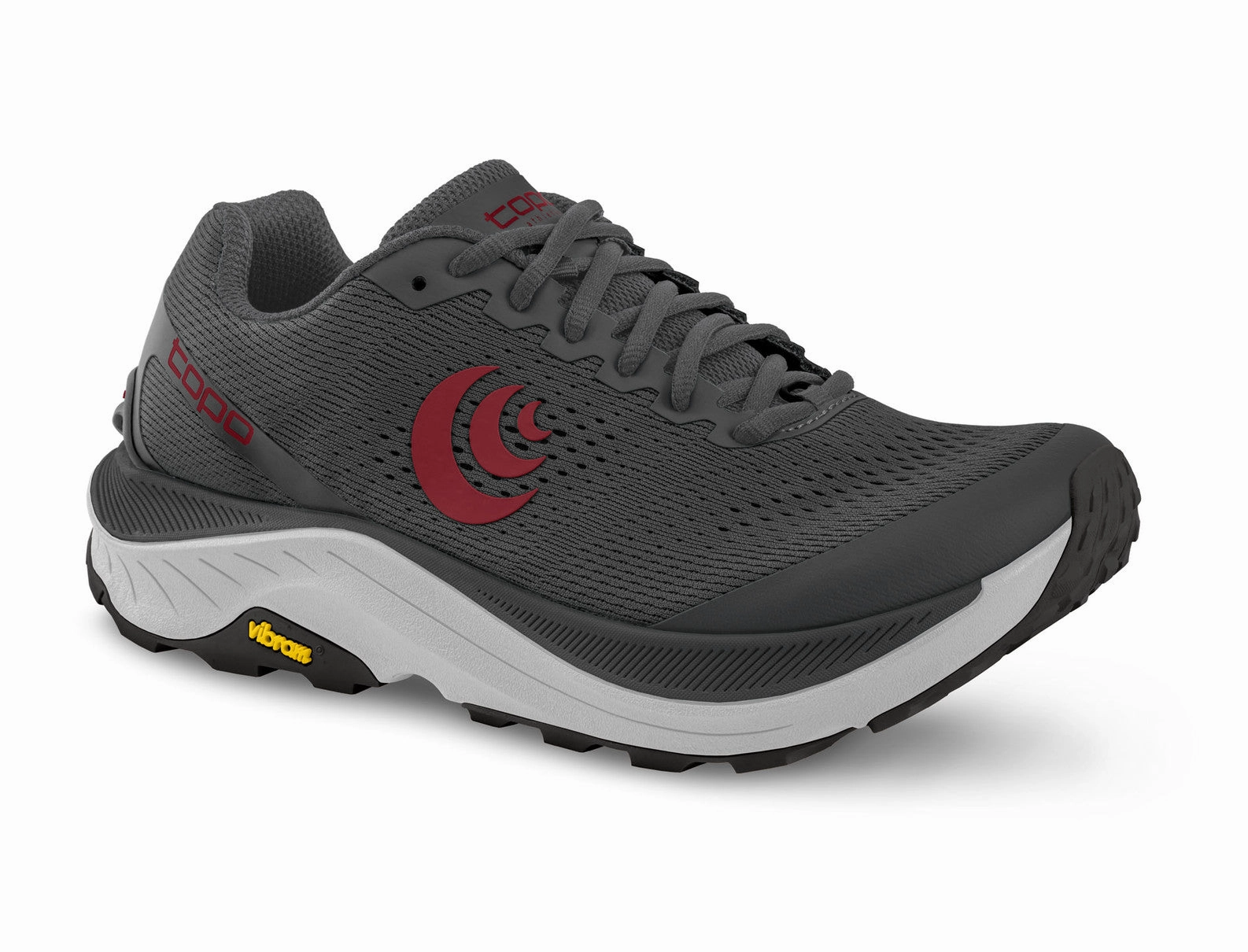 Men's Topo Athletic Ultraventure 3 Trail Running Shoe in Grey Red Best Carbon Plate Trail Shoes