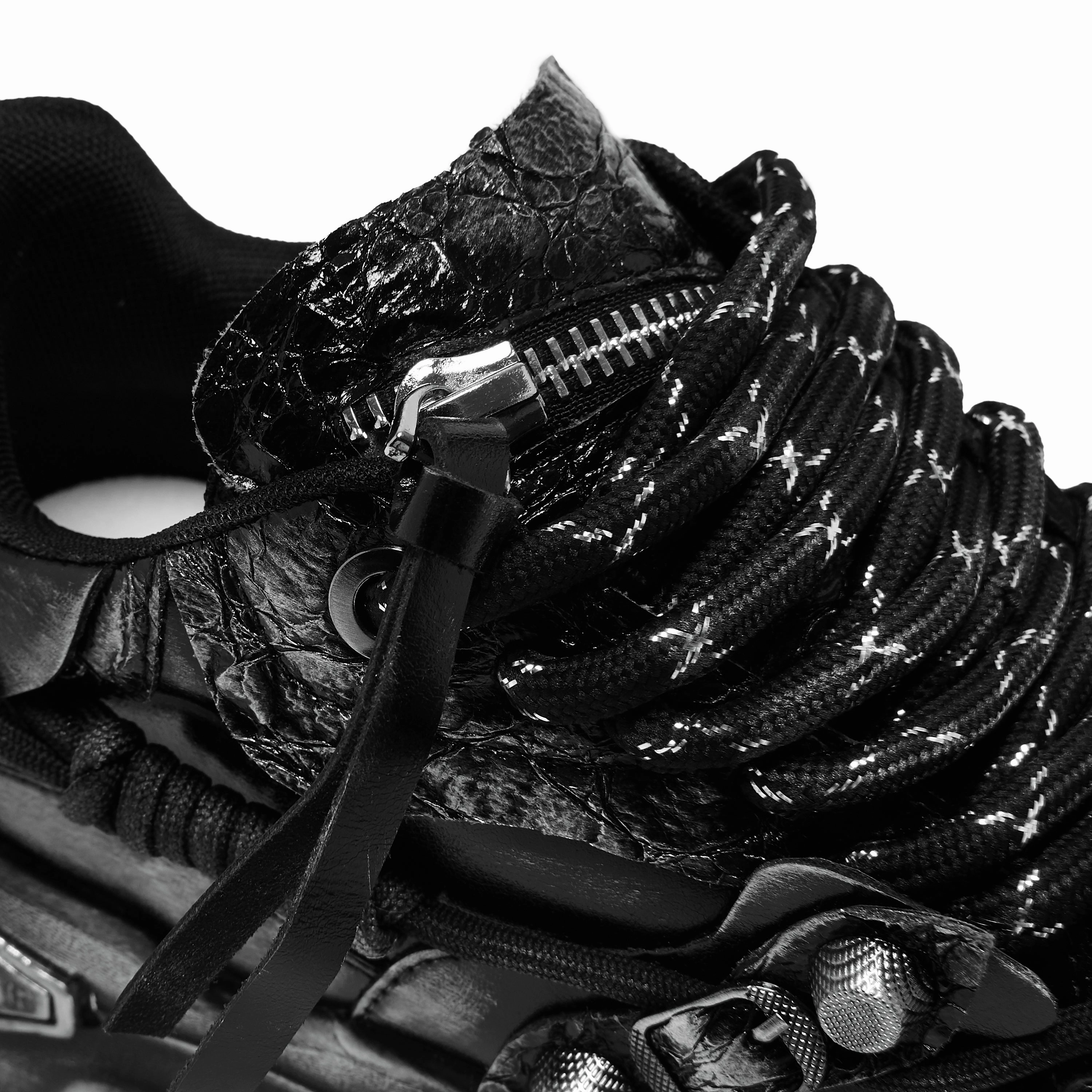 Shoe Types Mary Jane Metamorphosis Distressed Platform Trainers - Charcoal