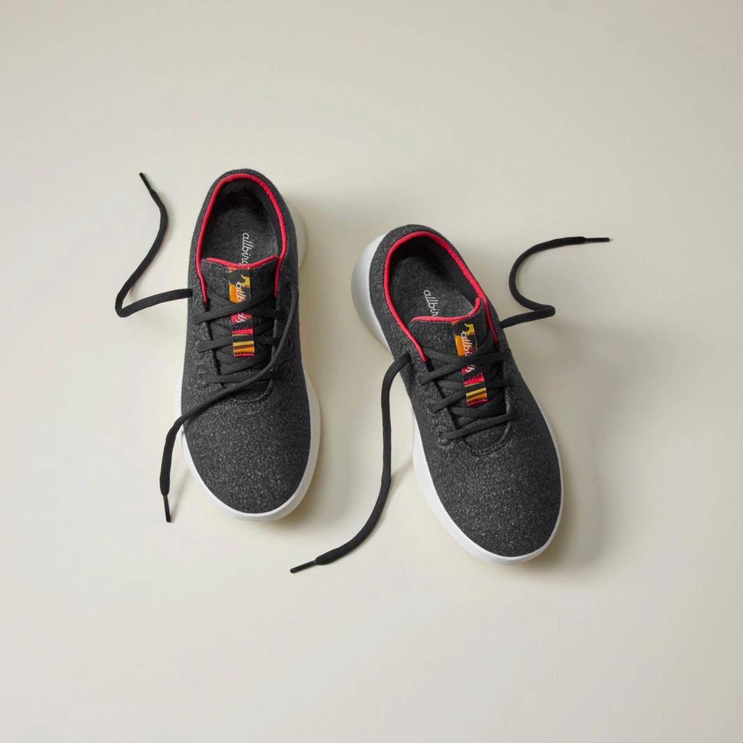 Allbirds Wool Runners Go - Natural Black/Kea Red (Natural White Sole) Pics Of Running Shoes