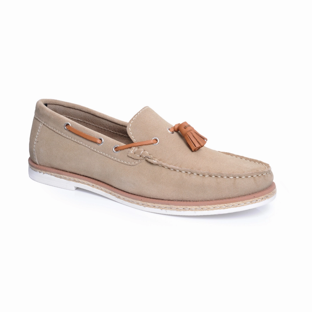 Milford Suede Leather Tassel Loafers - Sand Dr Marten Loafers