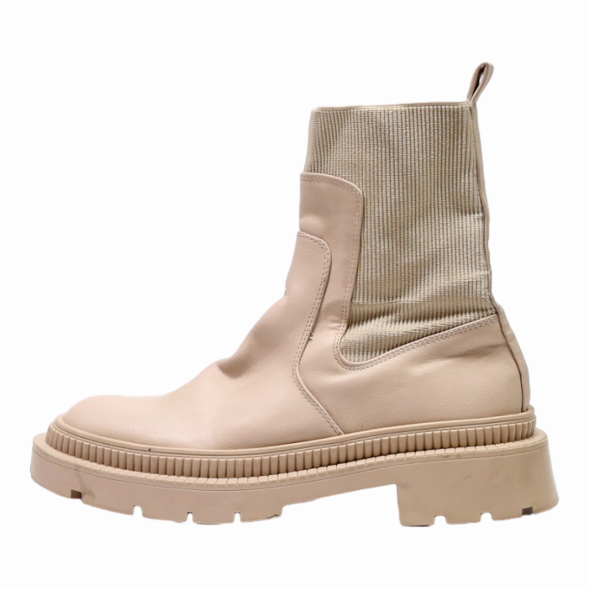 MNG Chelsea Boots Beige Leather Womens UK 6 Allsaints Chelsea Boots