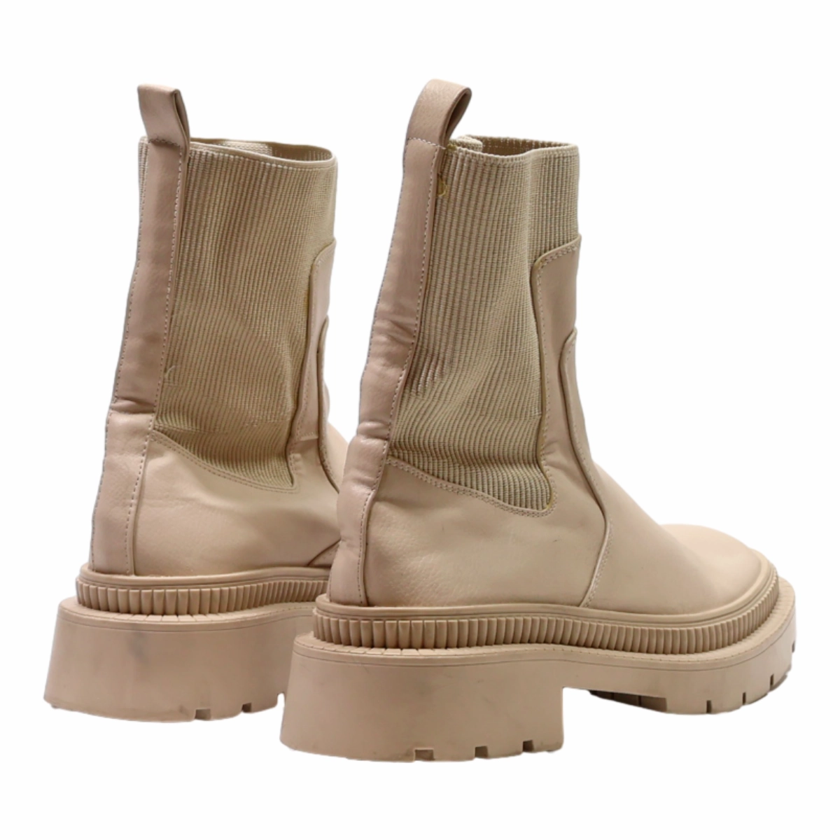 Wide Leg Chelsea Boots MNG Chelsea Boots Beige Leather Womens UK 6